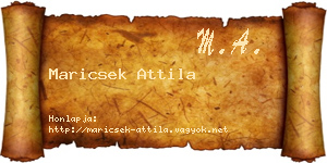 Maricsek Attila névjegykártya